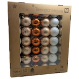 thumbnail of Tarrington House Weihnachtsbaumkugeln, Kunststoff, Ø 7cm, glänzend, matt und glitzernd, naturfarben, 126 Stück