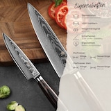 thumbnail of Wakoli EDIB Essentials 2er Set Damastmesser - 13 cm und 20 cm Profi Chefmesser Küchenmesser - 67 Lagen Damaststahl - Pakkaholzgriff - Inklusive Gesche
