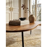 thumbnail of Retro-Couchtisch `Calabria`: Massivholz, Metallbeine, Pflegeleichte Tischplatte, Nierenform. Braun, 122x63x36 cm | Kadima Design