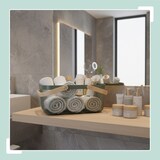 thumbnail of Relaxdays Drahtkorb mit Henkel, eckig, Aufbewahrungskorb Metall & Holz, Utensilienkorb Küche, Bad, Wohnzimmer, mint