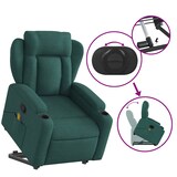 thumbnail of vidaXL Massagesessel mit Aufstehhilfe Dunkelgrün Stoff