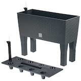 thumbnail of Polyrattan-Blumenbank mit Bewässerung 80cm Pflanzkasten Blumenkasten Pflanztrog