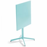 thumbnail of Table de terrasse carrée bistro inclinable en acier turquoise 70cm