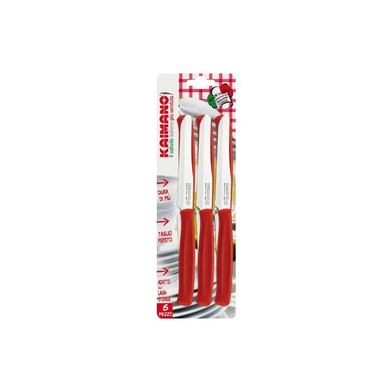 Set 6 coltelli da tavola rosso