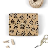 thumbnail of Bobina papel de regalo, rollo grande 62cm x 100m •kraft florecillas• ideal para: tiendas negocios comercios envolver regalos cumpleaños