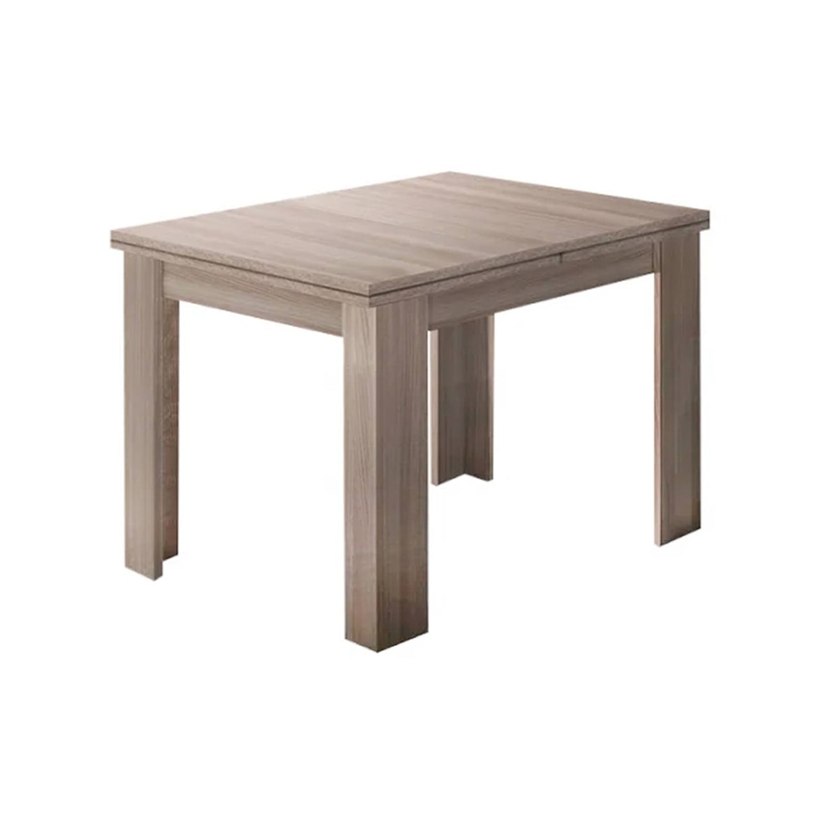 Dmora Ausziehbarer Esstisch Otto, Hilfsküchenkonsole, ausziehbarer Tisch, 100 % Made in Italy, cm 90x90h75, Perl-Ulme