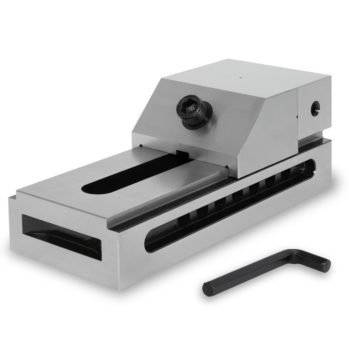 EBERTH Niederzugschraubstock 100 mm, Spannweite 125 mm, aus robustem Stahl, professioneller Präzisionsschraubstock für Werkstatt und Montage