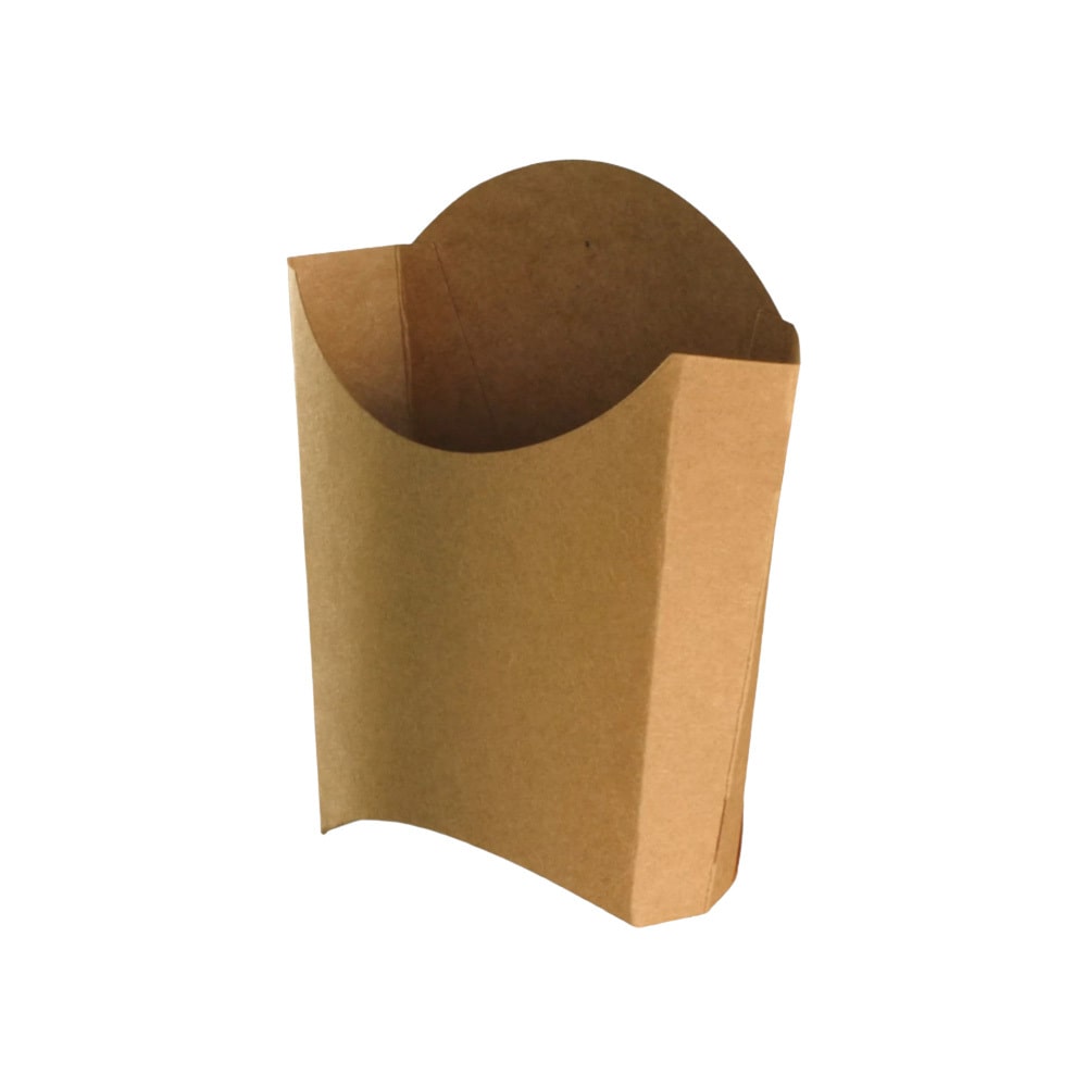 Cornet à frites de taille moyenne M en carton kraft brun par 1000
