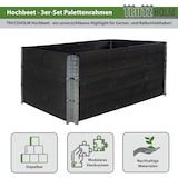 thumbnail of Hochbeet 3er Set Palettenrahmen Pflanzbeet 120x80x60 cm aus Holz schwarz Garten Balkon stapelbar