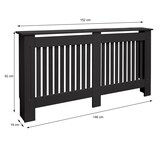 thumbnail of ECD Germany Heizkörperverkleidung Landhausstil 152x19x82 cm Schwarz, MDF lackiert, Heizungsverkleidung Heizkörperabdeckung für Wohnzimmer &