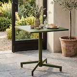 thumbnail of Mesa cuadrada de jardín tipo bistró con tapa plegable verde caqui