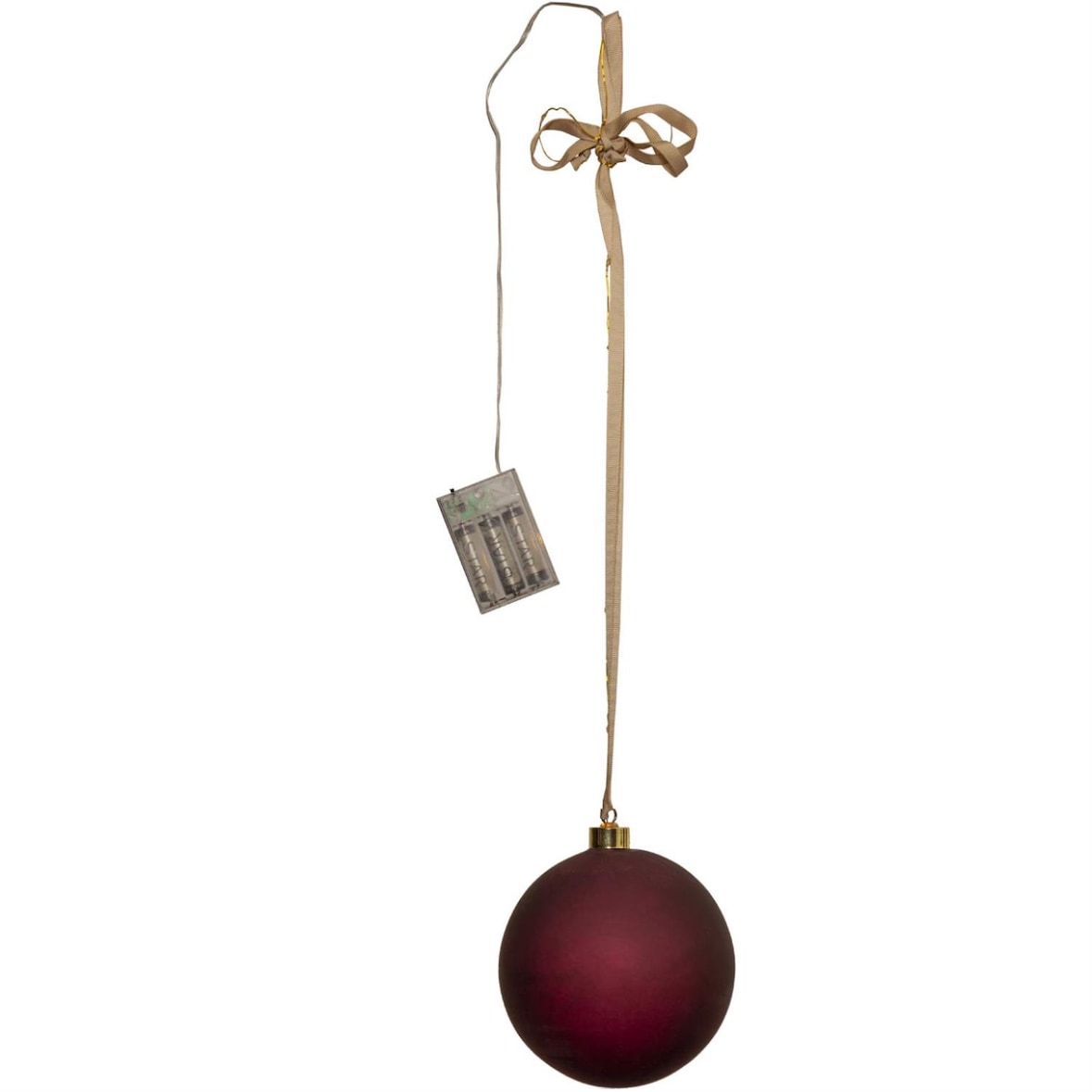 LED Weihnachtskugel Christbaumkugel beleuchtete Glaskugel Timer Deko rot 15cm