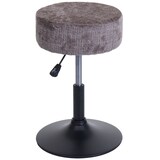 thumbnail of Banco HWC-C22, banco de maquilhagem, giratório regulável em altura Ø 37cm chenille de tecido (465g/m²) FSC® ~ castanho