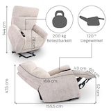 thumbnail of Fernsehsessel Aufstehhilfe, XXL-Relaxsessel, Liegefunktion, 200 kg Belastbarkeit, XXL-Sessel , Schlaffunktion, Mikrofaser, Beige, Raburg Samson