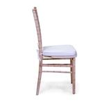 thumbnail of Sedia legno chiavari sbiancato c/cuscino cm40x40h43/92