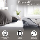 thumbnail of Satin Bettwäsche 155x220 cm 100% Baumwolle Braun Luxus Set Uni Wendeseite Anthrazit Kissenbezug 80x80 cm Reißverschluss