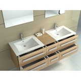 thumbnail of Badmöbel Set in holz-dunkel Bad-Set Waschtisch Waschbecken mit Unterschrank Hängeschrank SMC Becken Doppelwaschtisch zwei Personen Waschtisch Jet-Line