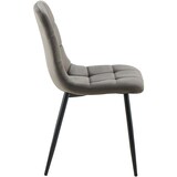thumbnail of Décoshop26 - Chaise de salle à manger x1 coutures forme carrées en velours anthracite pieds en métal noir 10_0001969