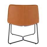 thumbnail of SVITA RON Loungesessel Cocktailsessel Clubsessel ohne Armlehnen Metall-Gestell Leder-Optik Cognac