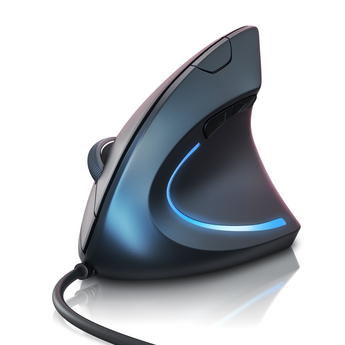 TITANWOLF - Vertikale Ergonomische Optische Maus, Vorbeugung Gegen Mausarm/Tennisarm (RSI Syndrom), 1000/1600 DPI, kompatibel mit Windows und Mac