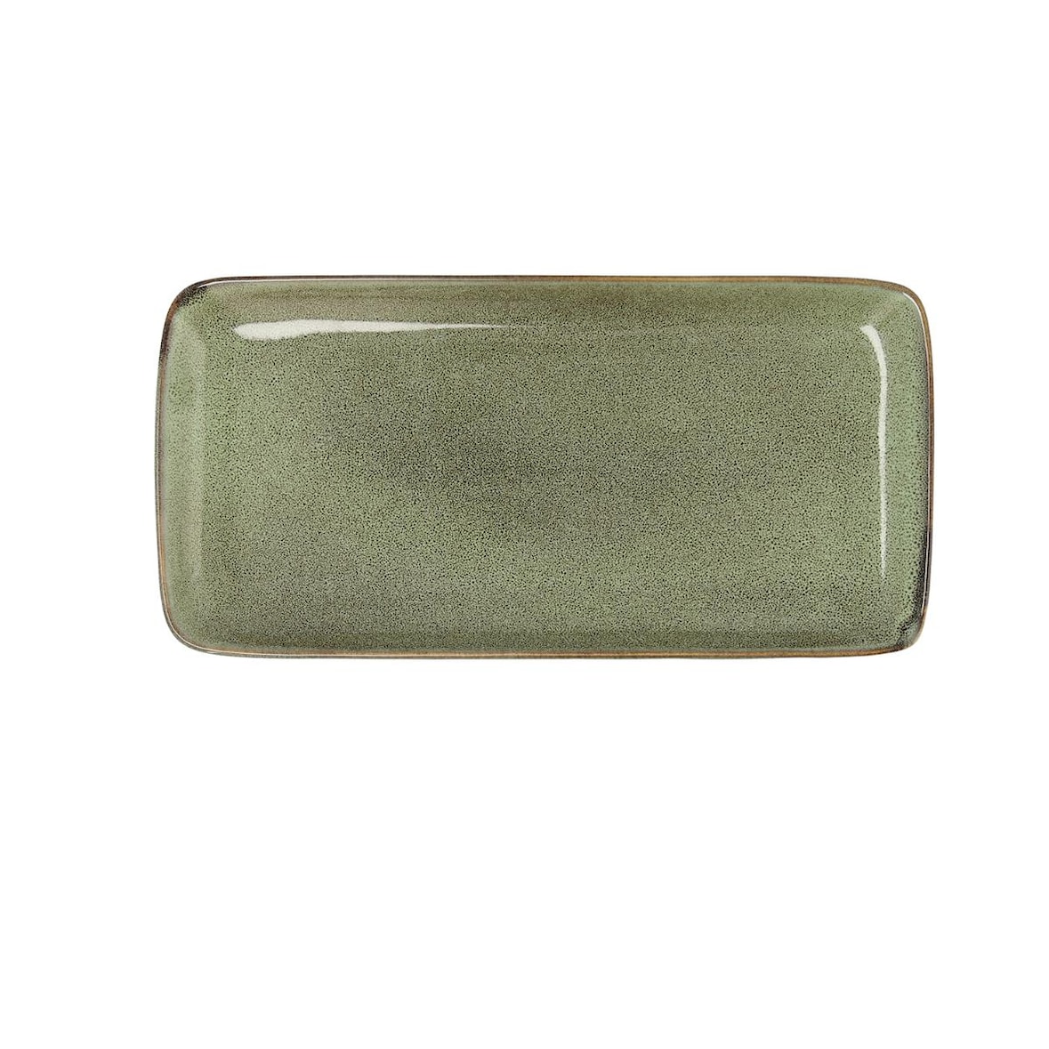 Bidasoa Ikonic Plateau Rectangulaire En Grès 28 X 14 Cm Vert