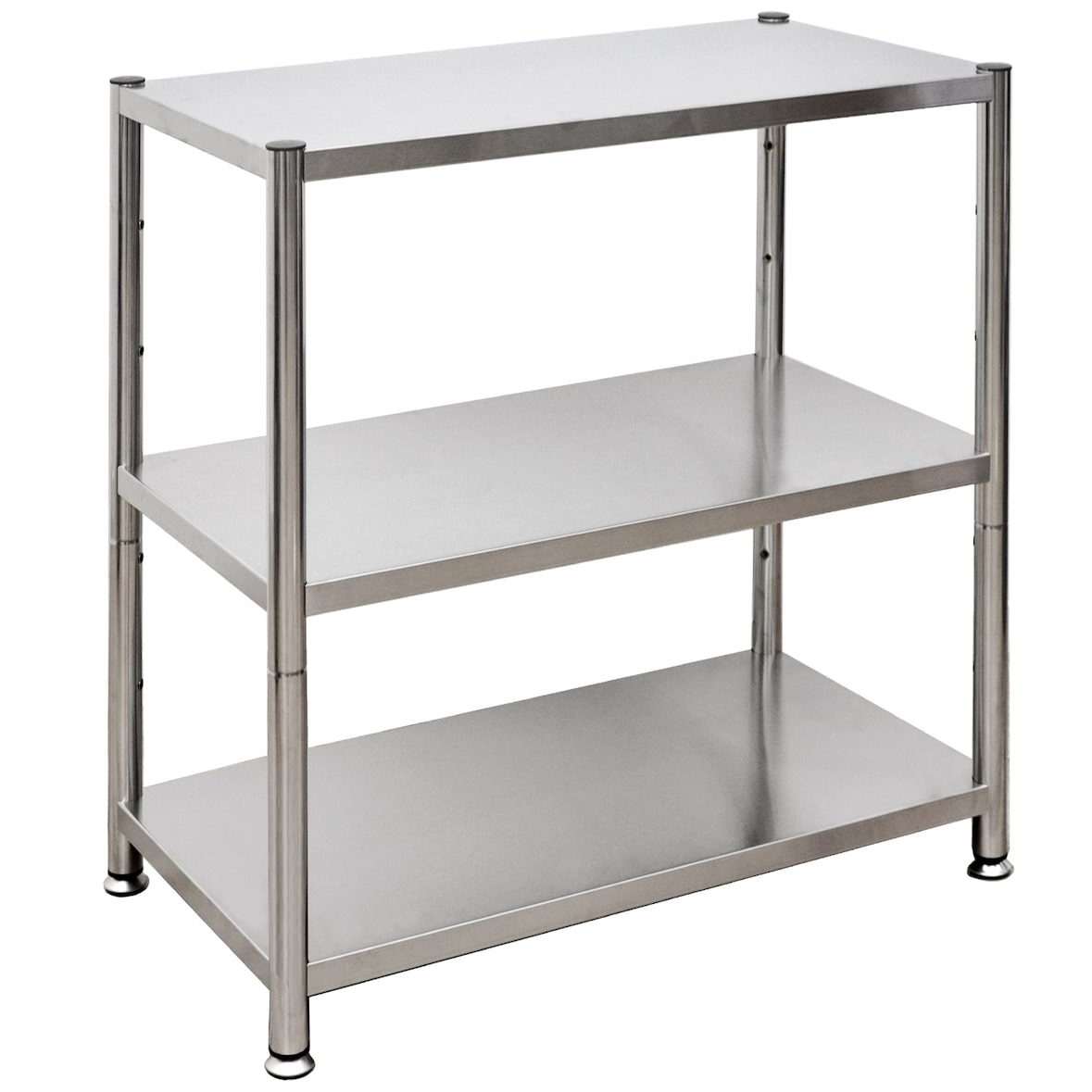 120 kg Edelstahl Küchenregal 3 Böden 73x40x77 Schwerlast Metallregal Standregal