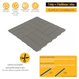 thumbnail of WellHome – Set van 3 Terrastegels 55,5x55,5 cm Kruiseffect Kleur Grijs Marte