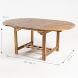 thumbnail of Conjunto de exterior. Mesa redonda extensível de 120/180 cm e 4 poltronas empilháveis de madeira de teca de grau A