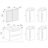 thumbnail of VCM 5-delig wastafelmeubel Badmeubelset Wastafel Badinos Lade SC (Sonoma-eiken|80)