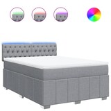thumbnail of vidaXL Boxspringbett mit Matratze Hellgrau 140x200 cm Stoff