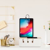 thumbnail of Relaxdays Kabelbox, für 2 Steckdosenleisten, Holzdeckel, Kunststoff, Kabel verstecken, HBT: 11,5 x 30,5 x 12,5 cm, weiß