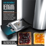 thumbnail of Arendo Toaster Edelstahl Langschlitz 4 Scheiben, Doppelwandgehäuse, integrierter Brötchenaufsatz, 6 Bräunungsstufen, Brotzentrierung automatisch