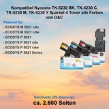 thumbnail of Kompatibel Kyocera TK-5230 BK, TK-5230 C, TK-5230 M, TK-5230 Y Sparset 4 Toner alle Farben von D&C