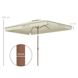 thumbnail of Outsunny sombrilla de terraza exterior 300x200 cm con ángulo ajustable mástil de aluminio manivela y protección UV 50+ sombrilla para jardín beige