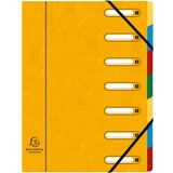 thumbnail of Exacompta - Réf. 5307E - Carton de 8 trieurs HARMONIKA - avec élastiques et fenêtres découpées   - 7 compartiments - pour A4 - couleurs assorties