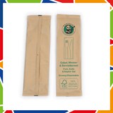 thumbnail of DayBays 200 Stk. Holzbesteck Set 16cm (Holzgabel, Holzmesser und Serviette) als Set Verpackt