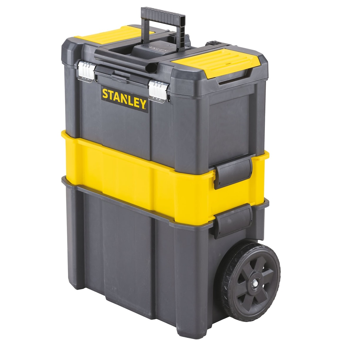 Carrello trolley porta attrezzi e minuterie con 3 livelli di stoccaggio e lucchettabile professionale STANLEY