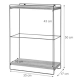 thumbnail of Wandplank HWC-K77, Hangende plank Keukenplank, massief hout metaal industrieel 2 planken 50x35x17cm ~ wit