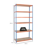 thumbnail of PROREGAL Schwerlastregal Giant Muli | HxBxT 250x110x50cm | Fachlast 200kg | Blau-Orange | Stecksystem Lagerregal Regalsystem Steckregal