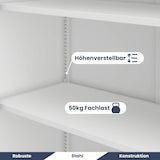 thumbnail of Aktenschrank abschließbar KETI - Rolladentüren, 5 Ebenen | Büroschrank aus Stahl Metallschrank Werkstatt Werkzeugschrank, 185x90x45cm Weiß