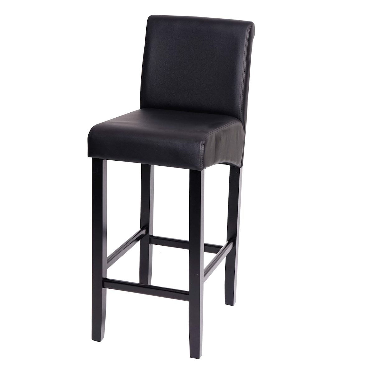 Décoshop26 - Klassieke barkruk/hoge stoel x1 met zwarte PVC-voetsteun en donkere poten 04_0005272