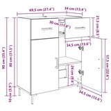 thumbnail of vidaXL Sideboard Altholz 69,5 x 34 x 90cm Holzwerkstoff