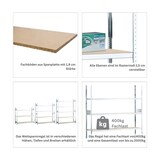 thumbnail of PROREGAL Weitspannregal mit Spanplatten WS 2000 | Grundregal | HxBxT 200x150x50cm | 3 Ebenen | Fachlast 400kg | Verzinkt