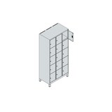 thumbnail of C+P Schließfachschrank Classic PLUS, Füße, 3 Abteile, 1950x900x500mm, 7035/6011