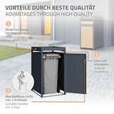 thumbnail of ML-Design Mülltonnenbox 1er mit Pflanzdach, 240L, 68x80x124 cm, Holzoptik, Stahl, wetterfest, Abschließbare Mülltonnenverkleidung für 1 Tonne mit Tür,