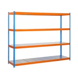 thumbnail of SimonRack Industrieregal, 2000x1800x900 mm, 600 kg am Biegepunkt, 4 Metallböden, Garagenregal, Blau/Orange/Verzinkt- Simonforte