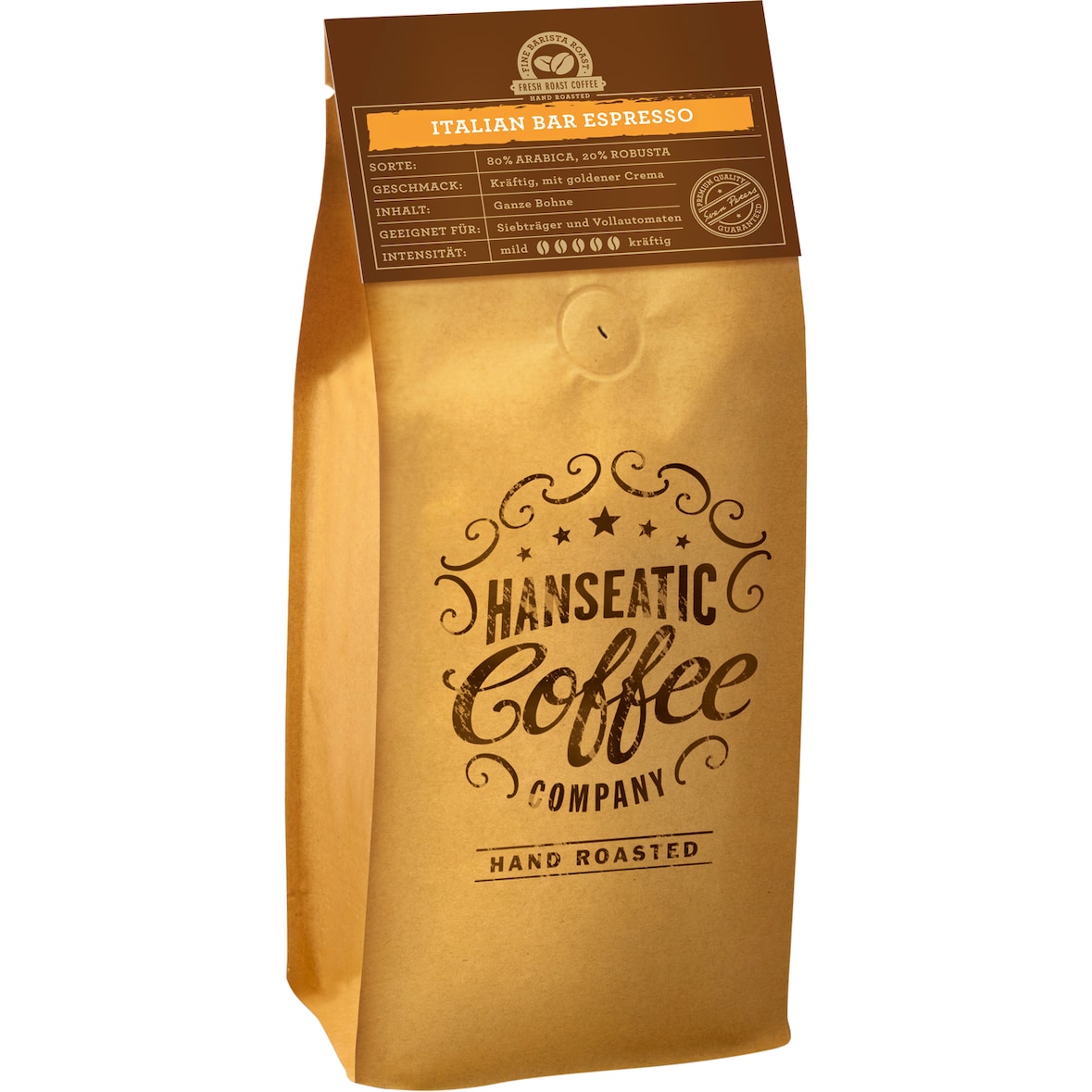 Hanseatic Coffee Italian Bar Espresso ganze Bohnen (1 kg)