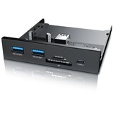 thumbnail of CSL USB 3.2 Gen.1 Front Panel aus Metall, interner Cardreader, Speicherkartenleser, bis zu 5 Gbit/s, 5 Schnittstellen, schwarz