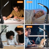 thumbnail of MONZANA® LED Schreibtischlampe mit Display Kalender Uhr Wecker Dimmbar Nachttischlampe Tischlampe Tischleuchte Schwarz