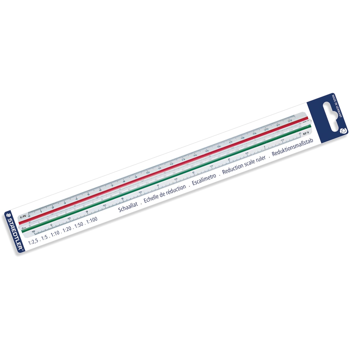 Reduktionsmaßstab Mars Kunststoff 33cm Teilung 1:2,5, 1:5, 1:10, 1:20, 1:50, 1:100 Packung mit 6 Stück